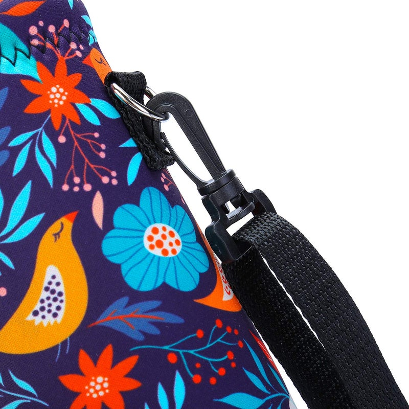 AMARY 750ML Neoprene Water Bottle Carrier Bag with Adjustable Shoulder Strap,Insulated Water Bottle Cover for Stainless Steel/Glass/Plastic Bottles 24OZ (Birds) - Image 4